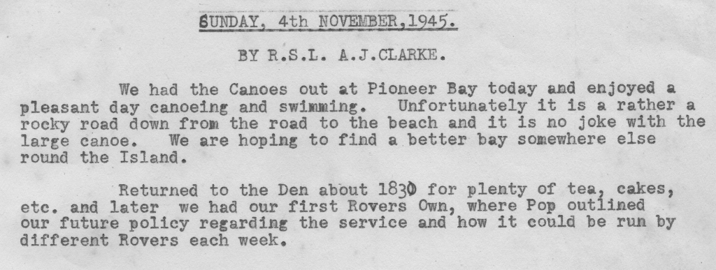Scan of the diary from 4 November 1945