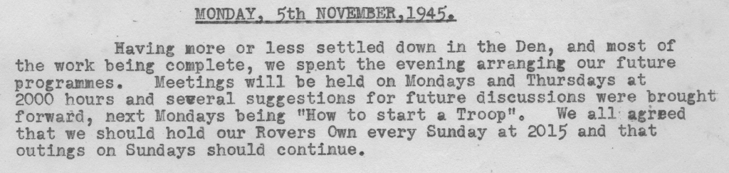 Scan of the diary from 5 November 1945