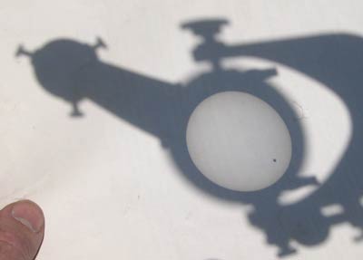 venus transit projected onto card