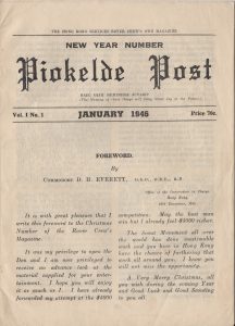 Cover of the first edition of Piokelde Post, January 1946